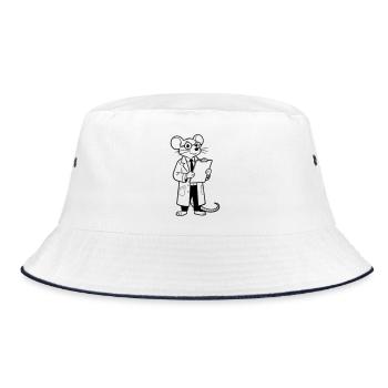 scientist mouse - Bucket Hat - white/navy - Front