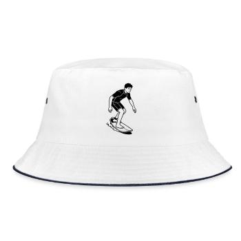 Skimboard - Bucket Hat - Weiß/Navy - Vorne