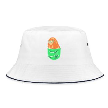 Tamarin Monkey - Bucket Hat - white/navy - Front