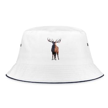 deer - Bucket Hat - white/navy - Front