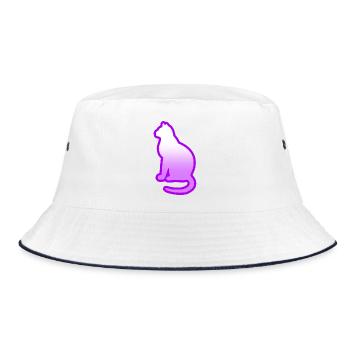 Cat - Bucket Hat - white/navy - Front