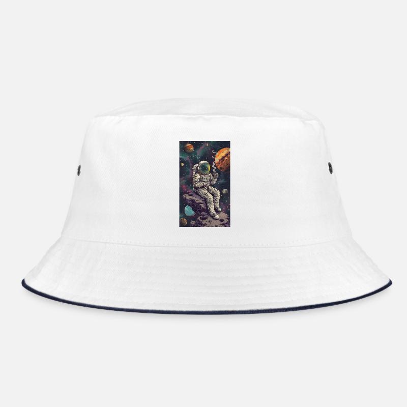 Astronaut on an asteroid in space Bucket Hat