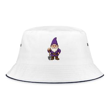 Gnome à la pelle – violet - Bob - blanc/marine - Devant