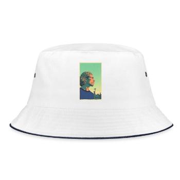 Football player #9 - Bucket Hat - white/navy - Front