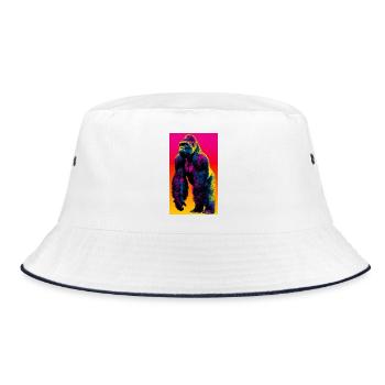 gorilla - Bucket Hat - white/navy - Front
