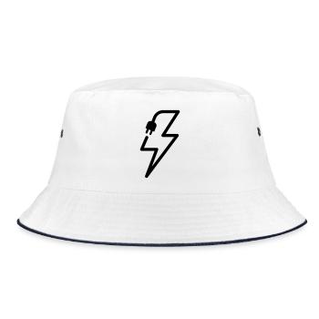 Electrician Lightning Plug Power Icon - Bucket Hat - white/navy - Front