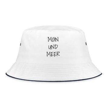 Moin and sea - Bucket Hat - white/navy - Front