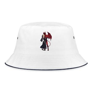 Devil and nun: Gothic romance - Bucket Hat - white/navy - Front