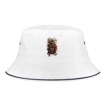 Psychedelic Corolla Totem - Bucket Hat - white/navy - Front