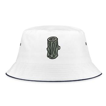greenLog - Bucket Hat - Weiß/Navy - Vorne