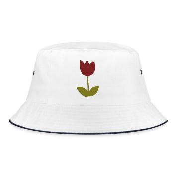 Tulip Minimalist Bloom - Bucket Hat - white/navy - Front