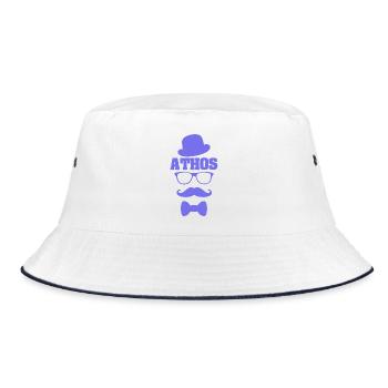 Geschenk für Athos - Bucket Hat - Weiß/Navy - Vorne