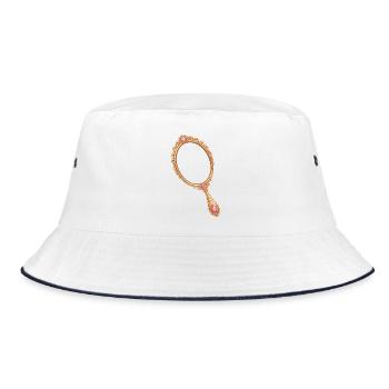 Hand mirrors for your own photos & motifs - Bucket Hat - white/navy - Front