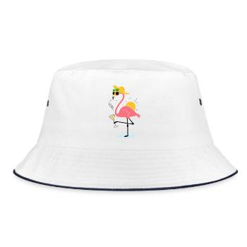 Design d’été flamant – Ambiance tropicale - Bob - blanc/marine - Devant