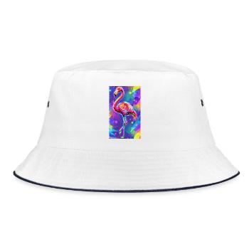 flamingo - Bucket Hat - white/navy - Front