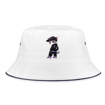 Urban Cat Purple - Bucket Hat - white/navy - Front