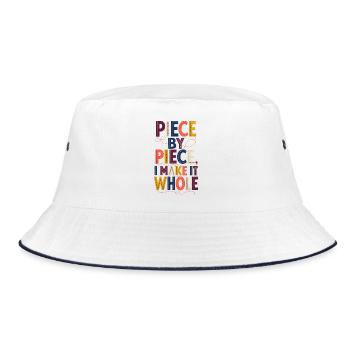 Peace piece by piece patchwork - Bucket Hat - white/navy - Front