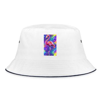 flamingo - Bucket Hat - white/navy - Front