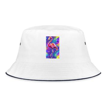 flamingo - Bucket Hat - white/navy - Front