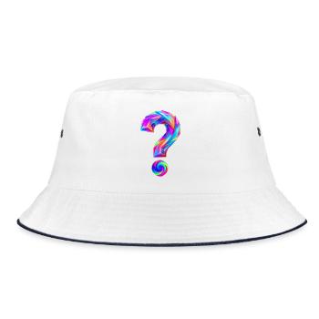 Question mark - Bucket Hat - white/navy - Front