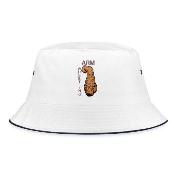 Arm Wrestling Vintage Kraftarm - Bucket Hat - white/navy - Front