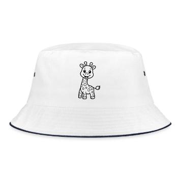 Süße Giraffe Kinder Tiermotiv - Bucket Hat - Weiß/Navy - Vorne