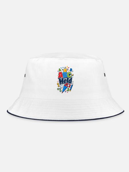 Back to school school child - Bucket Hat - white/navy - Front