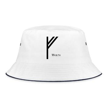 Rune Fehu avec Sens Noir – Futhark viking - Bob - blanc/marine - Devant