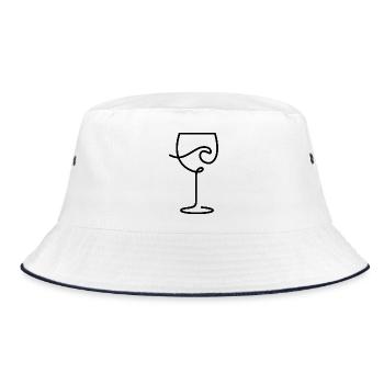 Verre à vin pour les amateurs de vin et temps mort - Bob - blanc/marine - Devant
