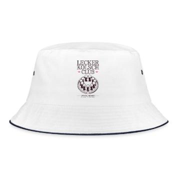 Lecker Kölsch Club Kölle Kölner Bier Brauhaus Köln - Bucket Hat - Weiß/Navy - Vorne