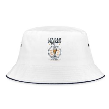 Bier Lecker Pilsken Club Ruhrpott Pils Bierchen - Bucket Hat - Weiß/Navy - Vorne