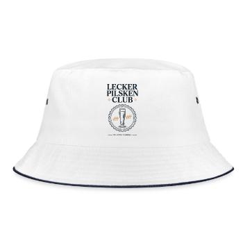Bier Lecker Pilsken Club Ruhrpott Pils Bierchen - Bucket Hat - Weiß/Navy - Vorne