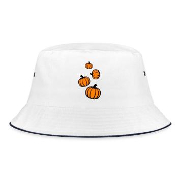 Kürbis - Bucket Hat - Weiß/Navy - Vorne