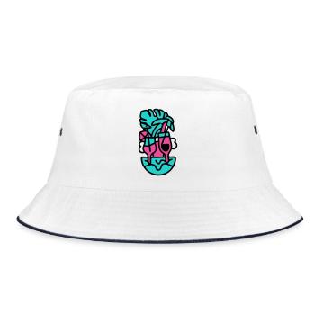 DrinkingCrew_Trend_Designs_Aug_c_Vektor_g1007 - Bucket Hat - Weiß/Navy - Vorne