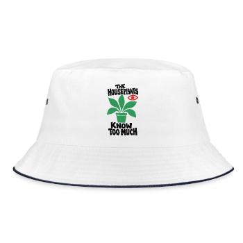Zimmerpflanzen wissen zu viel - Bucket Hat - Weiß/Navy - Vorne