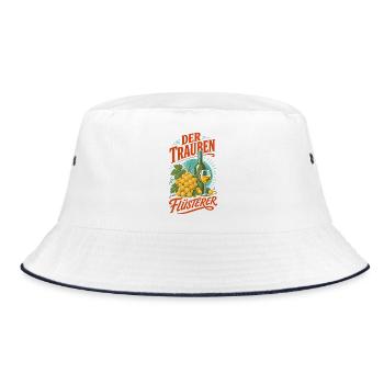 Wein Der Trauben Flüsterer Weinkenner Riesling - Bucket Hat - Weiß/Navy - Vorne
