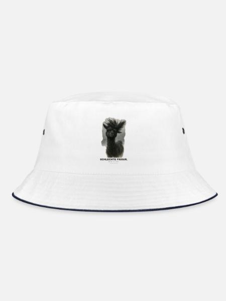 schlechte-frisur - Bucket Hat - Weiß/Navy