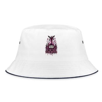 Zu müde, NICENESS zu faken – Pink Potion - Bucket Hat - Weiß/Navy - Vorne