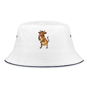 Coole Kuh - Bucket Hat - Weiß/Navy - Vorne