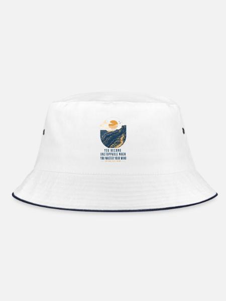 Motivational Quote – Motivation & Mindset - Bucket Hat - Weiß/Navy