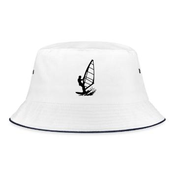 Kitesurfen - Bucket Hat - Weiß/Navy - Vorne