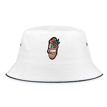 Serpent Bloom Sandale - Bucket Hat - Weiß/Navy - Vorne