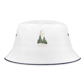 Himmlischer Winterwald - Bucket Hat - Weiß/Navy - Vorne