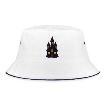 Spukschloss bei Nacht - Bucket Hat - Weiß/Navy - Vorne