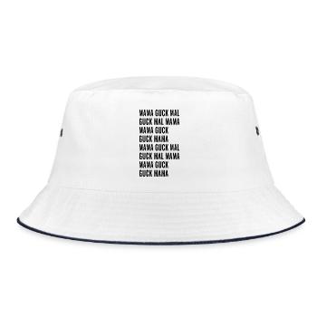 Guck Mal Mama - Bucket Hat - Weiß/Navy - Vorne