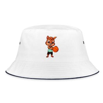 Basketballer Eichhörnchen - Bucket Hat - Weiß/Navy - Vorne