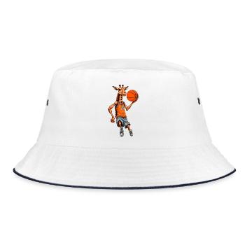 Giraffe Basketball - Bucket Hat - Weiß/Navy - Vorne