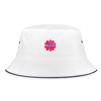 Norway Norway Flag Flowers - Bucket Hat - white/navy - Front