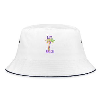 Life is a Beach - Bucket Hat - white/navy - Front