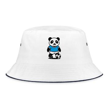 Panda Fußballer süß sportlich fußball - Bucket Hat - Weiß/Navy - Vorne